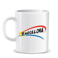 Taza de porcelana monocolor - Barcelona