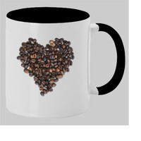 Taza bicolor - Corazón de café