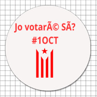 Pegatinas circulares (5 cm) - Jo votaré Sí