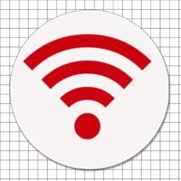 Cartel adhesivo circular (7 cm) - Wifi