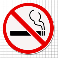 Cartel adhesivo circular (7 cm) - Prohibido fumar