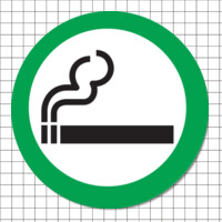 Cartel adhesivo circular (7 cm) - Área de fumadores