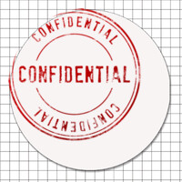 Cartel adhesivo circular (3 cm) - Confidencial