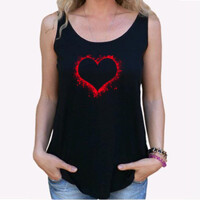 Camiseta de tirantes holgada - Corazón