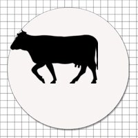 Cartel adhesivo circular (3 cm) - Carne de ternera
