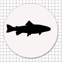 Cartel adhesivo circular (5 cm) - Pescado