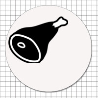 Cartel adhesivo circular (3 cm) - Carne