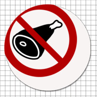 Cartel adhesivo circular (3 cm) - Sin carne