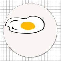 Cartel adhesivo circular (3 cm) - Huevo
