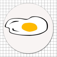 Cartel adhesivo circular (5 cm) - Huevo