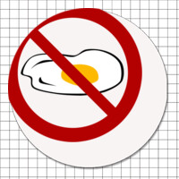 Cartel adhesivo circular (3 cm) - Sin huevo