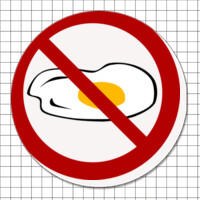 Cartel adhesivo circular (5 cm) - Sin huevo