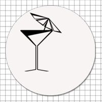 Cartel adhesivo circular (3 cm) - Alcohol