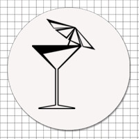 Cartel adhesivo circular (5 cm) - Alcohol