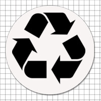 Cartel adhesivo circular (7 cm) - Reciclaje