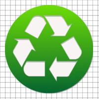 Cartel adhesivo circular (7 cm) - Reciclaje