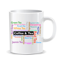 Taza de porcelana monocolor - Coffee & Tea