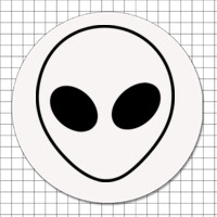 Pegatinas circulares (7 cm) - Alien