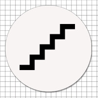 Cartel adhesivo circular (7 cm) - Escaleras