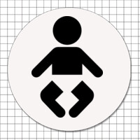 Cartel adhesivo circular (7 cm) - Cambiador de bebés