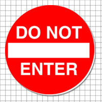 Cartel adhesivo circular (7 cm) - Do not enter