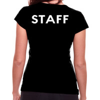 Camiseta de manga corta para mujer - Staff letras blancas