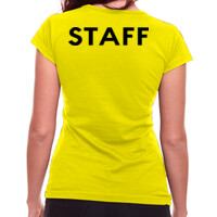 Camiseta de manga corta para mujer - Staff letras negras