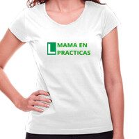 Camiseta de manga corta para mujer - Mamá en prácticas
