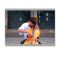 Cuadro (cartón pluma) - Músico tocando en la calle
