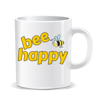 Taza de porcelana monocolor - bee happy