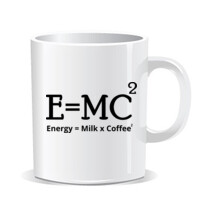 Taza de porcelana monocolor - E=MC2