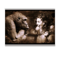 Cuadro (cartón pluma) - El simio y la mujer