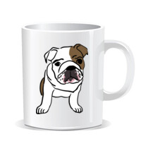 Taza de porcelana monocolor - Bulldog