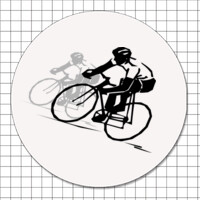 Pegatinas circulares (7 cm) - Ciclista