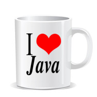 Taza de porcelana monocolor - I love Java