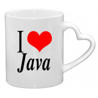 Taza con asa de corazón - I love Java