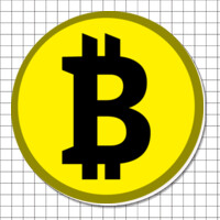 Cartel adhesivo circular (7 cm) - Bitcoin