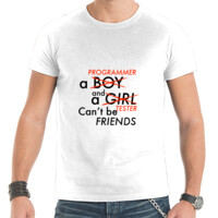 Camiseta de manga corta - A pogrammer and a tester can't be friends