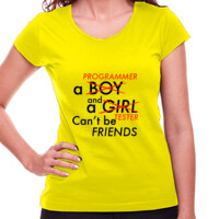Camiseta de manga corta - A pogrammer and a tester can't be friends
