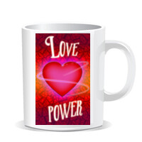 Taza de porcelana monocolor - Love Power